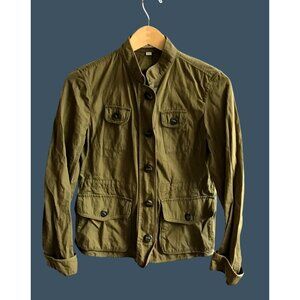LOFT- WOMENS ARMY GREEN  96% COTTON LONG SLEEVE BUTTON DOWN JACKET SIZE SMALL